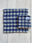 Indigo & Natural Cotton Check Face Washer