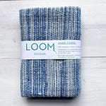 Indigo & Natural Cotton Stripe Hand Towel