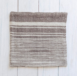 Mekong Clay & Natural Cotton Stripe Face Washer